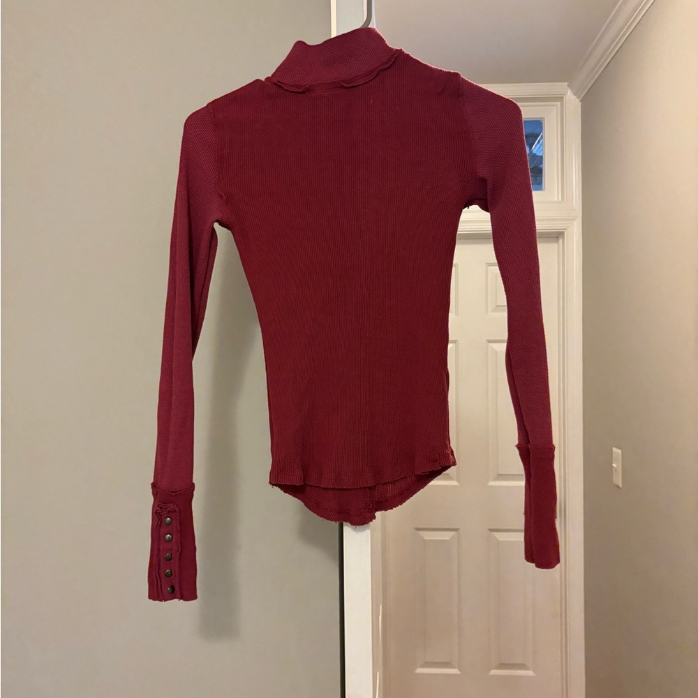 Free People Waffle Layering mock neck